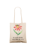 Mr. & Mrs. Panda Shopping Tasche Hummel Blume mit Spruch in Creme