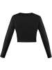 Janice 3 x Damen crop Langarmshirt Nerja in Beige/Schwarz/Weiß