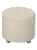 HOMCOM Sitzhocker-Ø45 x 41H cm-Cremeweiß