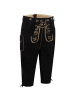 Alessandro Salvarini A. Salvarini Herren Trachten Lederhose Kniebundlederhose AS450 in Schwarz