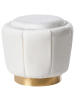 Beliani Pouf IRVING in Weiß/Gold - (W) 43 x (H) 37 x (L) 43 cm