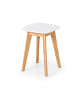 relaxdays 2 x Esszimmerhocker in Natur/ Weiß - (B)33 x (H)45,5 x (T)33 cm