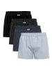 Seidensticker Web-Boxershorts 4er Pack in Schwarz/Blau