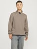 Jack & Jones Strickjacke mit Viertelreißverschluss in Greige
