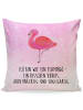 Mr. & Mrs. Panda Sofakissen Flamingo Classic mit Spruch in Aquarell Pink