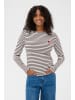 Kaffe Langarm-Shirt KAliddy Regular fit in Chalk/Black Coffee - Red Heart