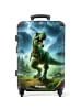 NoBoringSuitCases Suitcase, Koffer, Reisekoffer T-Rex grün blau