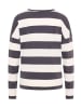 ELBSAND Langarm T-Shirt Milia in Charcoal + Cloud White STRIPE