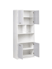 Beliani Bücherregal ZEHNA in Grau/Weiß - (W) 80 x (H) 197 x (L) 40 cm