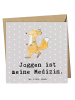 Mr. & Mrs. Panda Klappkarte Fuchs Joggen mit Spruch in Grau Pastell