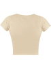 Janice 2 x Damen crop T-Shirt Nantes in Beige/Weiß
