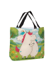 Mr. & Mrs. Panda Tote Bag Einhörner Umarmen Design ohne Spruch in Weiß