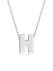 Elli Halskette 925 Sterling Silber Buchstabe, Buchstabe - H in Silber