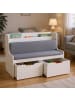 relaxdays Kinderbank in Grau/Weiß - (B) 100 x (H) 70 x (T) 45 cm