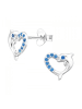 Alexander York Kinderohrstecker HERZ DELFIN in 925 Sterling Silber, 2-tlg. in blue