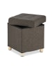 relaxdays Sitzhocker in Braun - (B)38x (H)40 x (T)38 cm