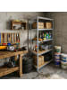 relaxdays Schwerlastregal in Grau/ Braun - (B)90 x (H)200 x (T)60 cm