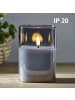 STAR Trading LED Windlicht ,Flamme' mit Flackereffekt, Batterie, Timer, dunkelgrau,