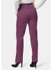 GOLDNER Kurzgröße:  Baumwollhose mit Dehnbund in aubergine