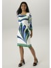 Aniston SELECTED Jerseykleid in weiß-marine-grün-royalblau-dunkelgrün-hellblau