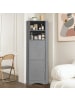 ABRIHOME Eckschrank in Grau 36,5x36,5x155 cm mit 2 Ablagefächern Verstellbarem Boden