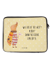 Mr. & Mrs. Panda Laptop Tasche Nachtfalter Fähnchen mit Spruch in Gelb Pastell
