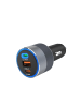 Mcdodo FORCELL Autoladegerät 65W 2x USB-C + USB-A PD QC SFC Grau