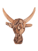Beliani Wandfigur BULL HEAD in Braun - (W) 28 x (H) 34 x (L) 7 cm Vertikal