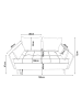 en.casa Sofa Sysmä in Grau (H)72cm (B)122cm (T)65cm