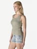 KOROSHI Damen-Tanktop mit Glitzer in khaki