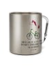 Mr. & Mrs. Panda Edelstahltasse Einhorn Radfahrer mit Spruch in Silber