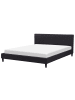 Beliani Doppelbett FITOU in Schwarz/Dunkler Holzfarbton - (W) 190 x (H) 87 x (L) 214 cm
