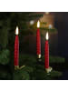 MARELIDA 10x LED Baumkerzen TWIST gedrehte Form mit Clip kabellos Fernb in rot