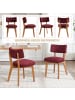 ABRIHOME Esszimmerstühle 2er Set Mid-Century Stil in Rotwein, 54.5x47x77 cm