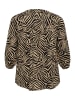 KAFFE curve Langarm-Bluse KCmille Regular fit in Chinchilla/Black Animal Print