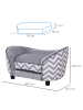 Pawhut Hundesofa Grau+Schwarz L68,5 x B40,5 x H40,5 cm