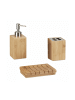 relaxdays 3x Badaccessoires-Set in Natur