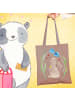 Mr. & Mrs. Panda Jutebeutel Hase Blume ohne Spruch in Braun Pastell