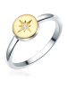 Lulu & Jane Diamant-Ring Sterling Silber Diamant in silber/gelbgold