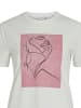 Vila T-Shirt Kurzarm Rundhals Regular Fit Print Design in Weiß-Rosa