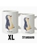 Mr. & Mrs. Panda Weiße Tasse Pinguin mHerzieren ohne Spruch in Weiß