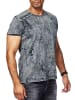 Rusty Neal Acid Washed T-Shirt mit Prints in Anthrazit