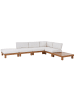 Beliani 3-tlg Lounge Set SANZA in Weiß/Braun