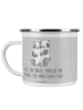 Mr. & Mrs. Panda Emaille Tasse Braut Liebe mit Spruch in Heather Grey