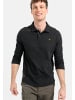 Camel Active Langarm Poloshirt aus zertifiziertem Organic Cotton in Schwarz