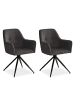 Homestyle4u 2er Set Polsterstühle Esszimmer in Grau