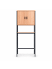 relaxdays Waschmaschinenschrank in Schwarz/ Natur - (B)64 x (H)170 x (T)27 cm