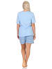 NORMANN kurzarm Schlafanzug Shorty Pyjama Ethnolook in blau