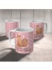 Mr. & Mrs. Panda Plastikbecher Einhorn Glauben mit Spruch in Rot Pastell