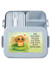 Mr. & Mrs. Panda Lunch Box Spinne Agathe Sandwich Design mit Spruch in Blau Pastell